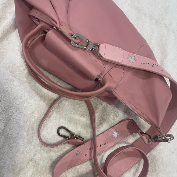 Longchamp leather Shoulder Bag - Soft Pink Handbag - Picture 14 of 16
